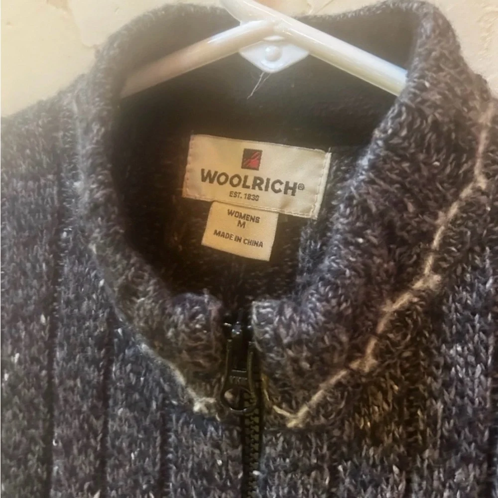 Woolrich Lambswool Zip Vest Size M Black Heather Soft Layering EUC Spring - Picture 2 of 8